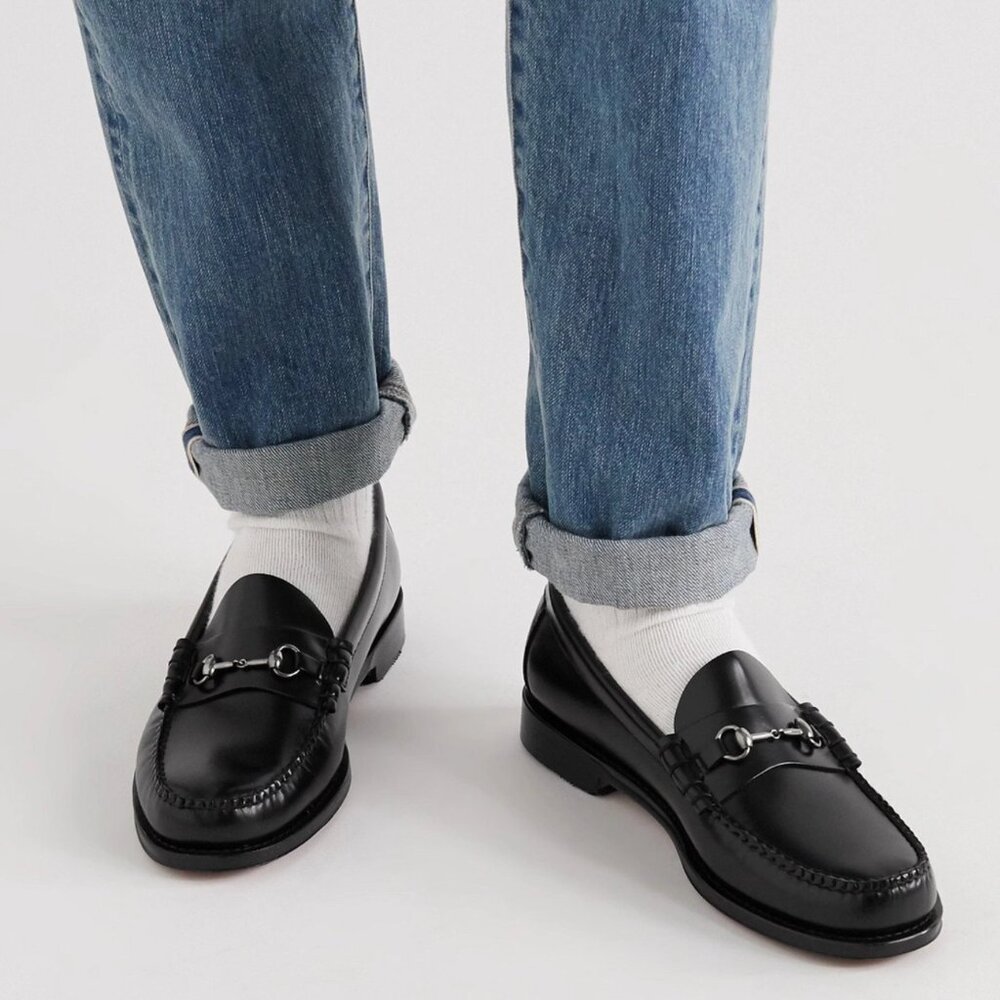 Bass Weejuns 90s Lianna Horsebit Loafers Black Smooth Leather